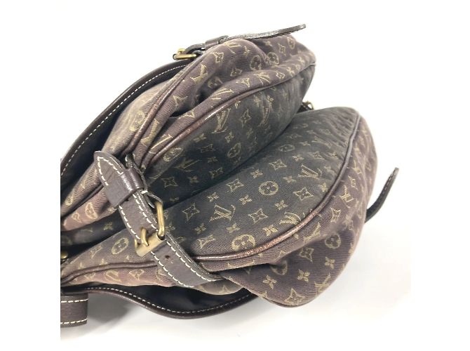 Borsa a Spalla Mini Lin Monogram Louis Vuitton Marrone Grigio antracite - vista 12