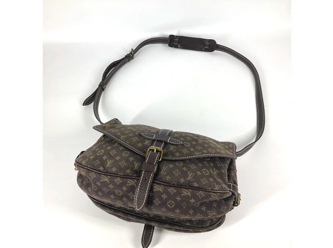 Borsa a Spalla Mini Lin Monogram Louis Vuitton Marrone Grigio antracite - vista 13