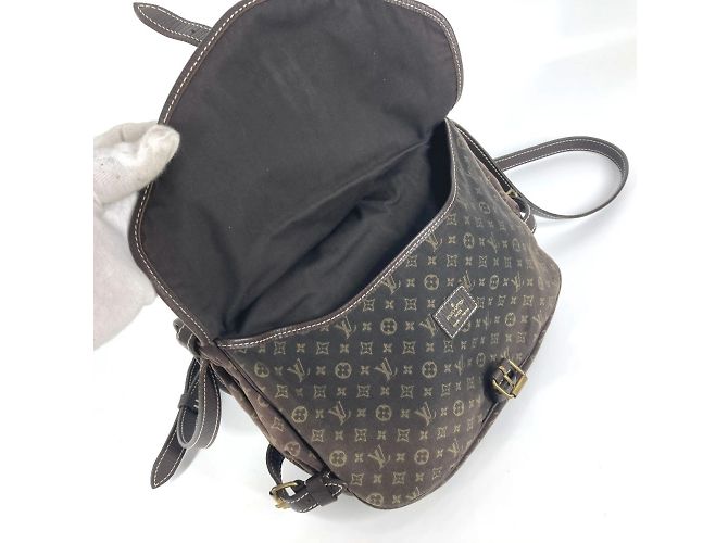 Borsa a Spalla Mini Lin Monogram Louis Vuitton Marrone Grigio antracite - vista 3