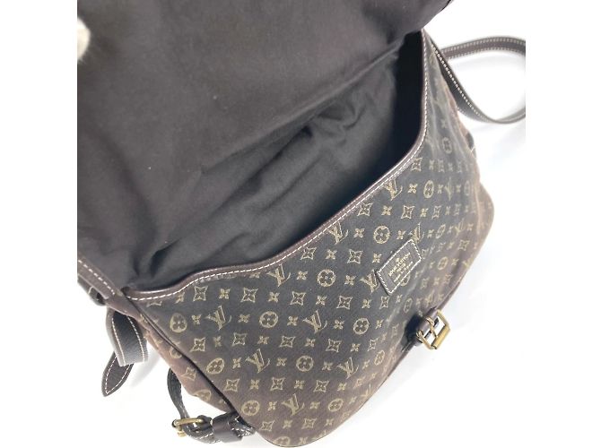Borsa a Spalla Mini Lin Monogram Louis Vuitton Marrone Grigio antracite - vista 4