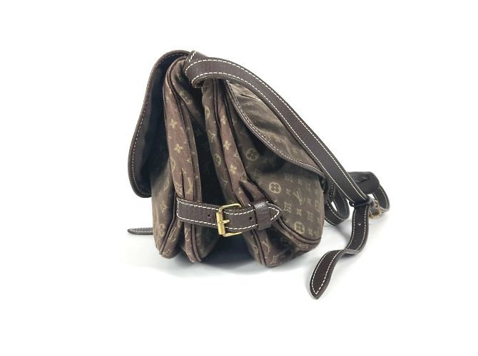 Borsa a Spalla Mini Lin Monogram Louis Vuitton Marrone Grigio antracite - vista 8