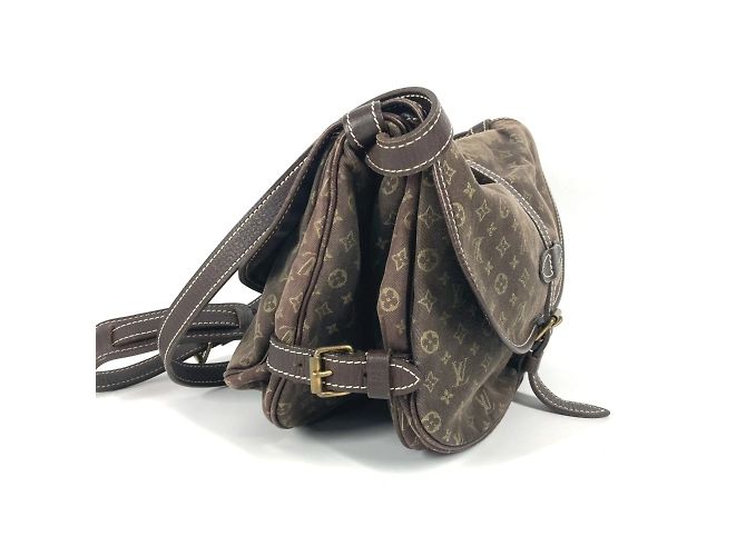 Borsa a Spalla Mini Lin Monogram Louis Vuitton Marrone Grigio antracite - vista 9