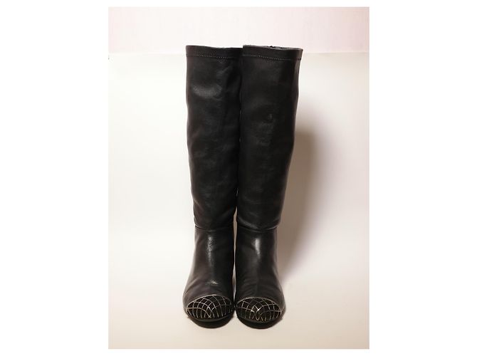Botas de pasarela increíbles de Chanel Negro - vista 4