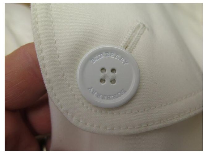 ABRIGO BURBERRY LONDRES TRENCH LARGO IMPERMEABLE CINTURÓN ALGODÓN TAMAÑO 38 M Crudo - vista 16