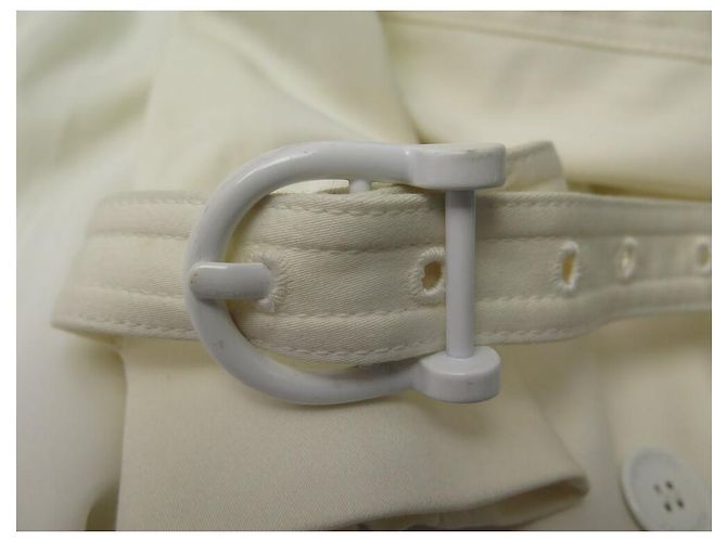 ABRIGO BURBERRY LONDRES TRENCH LARGO IMPERMEABLE CINTURÓN ALGODÓN TAMAÑO 38 M Crudo - vista 18