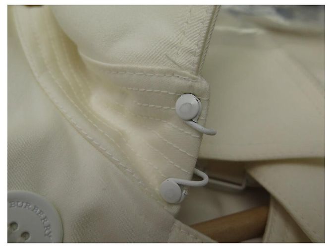 ABRIGO BURBERRY LONDRES TRENCH LARGO IMPERMEABLE CINTURÓN ALGODÓN TAMAÑO 38 M Crudo - vista 19