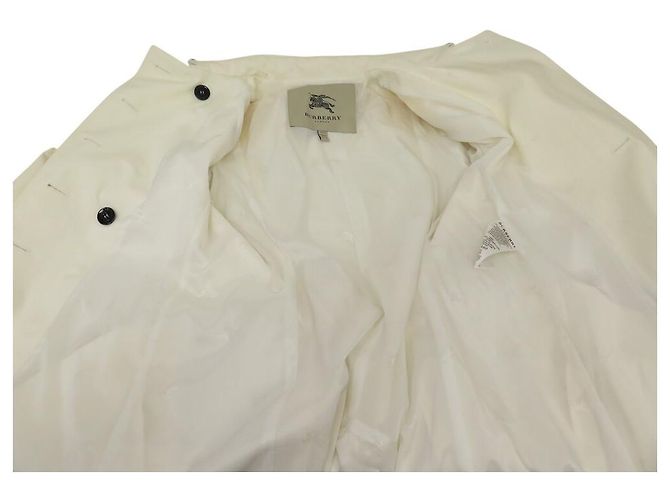 ABRIGO BURBERRY LONDRES TRENCH LARGO IMPERMEABLE CINTURÓN ALGODÓN TAMAÑO 38 M Crudo - vista 5