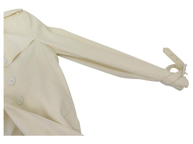 ABRIGO BURBERRY LONDRES TRENCH LARGO IMPERMEABLE CINTURÓN ALGODÓN TAMAÑO 38 M Crudo - vista 7