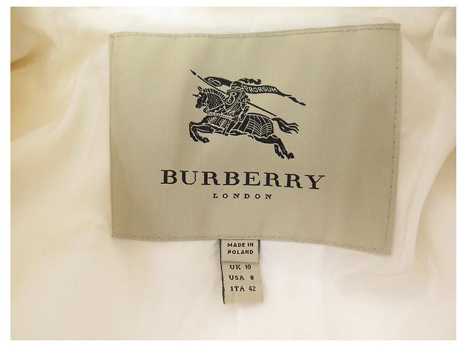 ABRIGO BURBERRY LONDRES TRENCH LARGO IMPERMEABLE CINTURÓN ALGODÓN TAMAÑO 38 M Crudo - vista 8