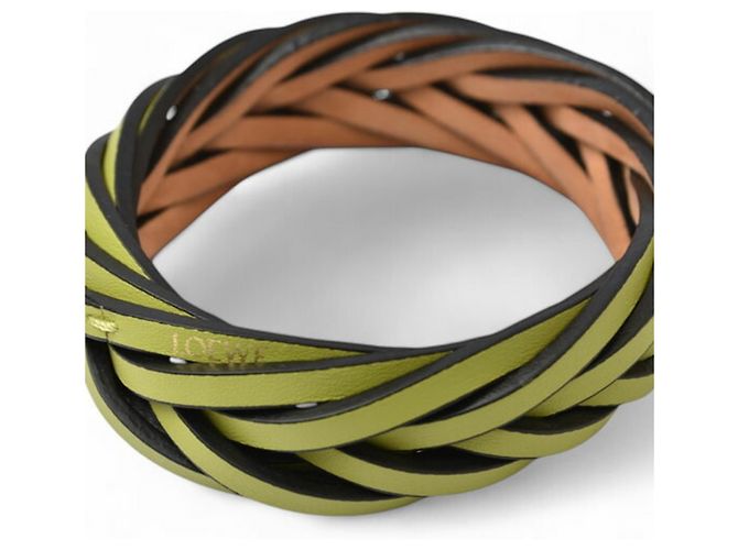 Bracciale in pelle verde Loewe - vista 2