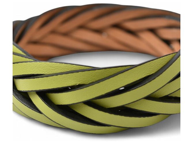 Bracciale in pelle verde Loewe - vista 5
