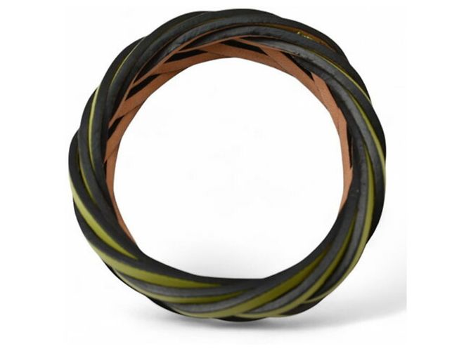 Bracciale in pelle verde Loewe - vista 6
