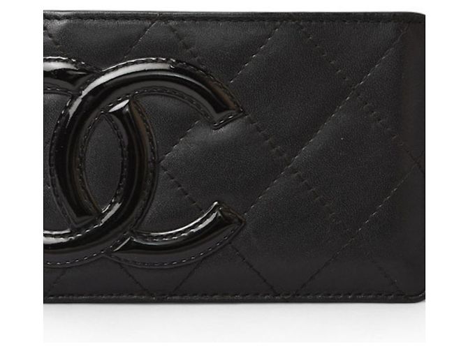 Cambon Tarjetero de cuero negro Chanel - vista 2