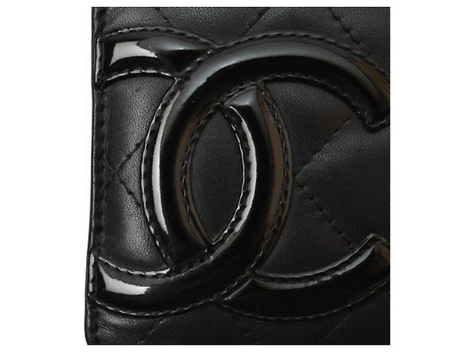 Cambon Tarjetero de cuero negro Chanel - vista 4