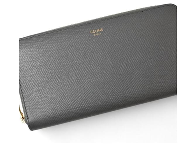 Céline Celine graue Leder Langbörse Braun - Ansicht 3