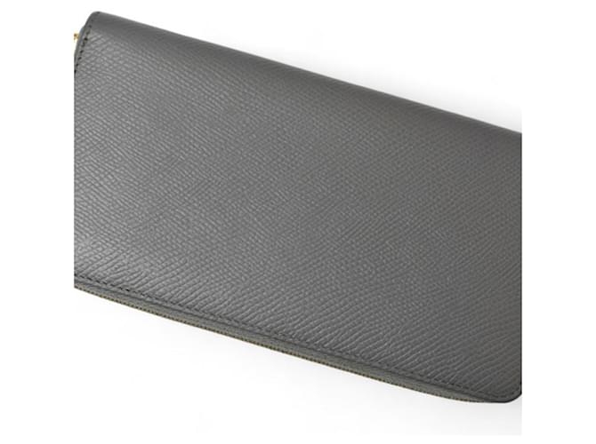 Céline Celine graue Leder Langbörse Braun - Ansicht 4