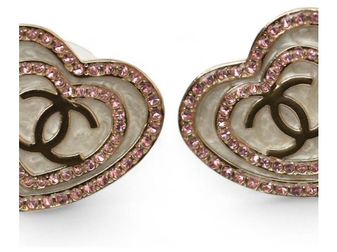 Orecchini a perno placcati in oro con strass Chanel D'oro - vista 2