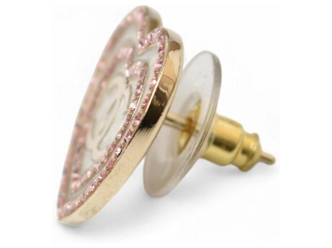 Orecchini a perno placcati in oro con strass Chanel D'oro - vista 3