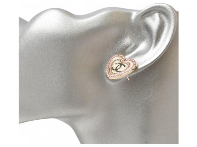 Orecchini a perno placcati in oro con strass Chanel D'oro - vista 5
