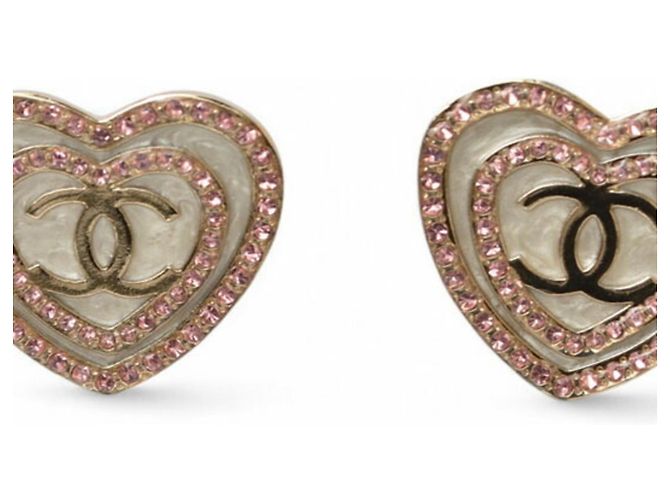Orecchini a perno placcati in oro con strass Chanel D'oro - vista 6
