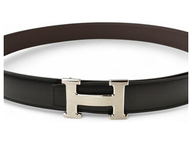 Hermès Wende-Gürtel in Schwarz und Schokolade - Ansicht 6