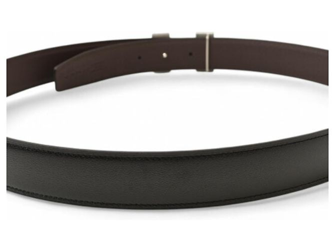 Hermès Wende-Gürtel in Schwarz und Schokolade - Ansicht 7
