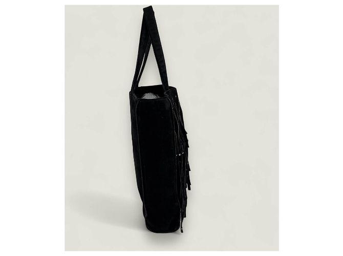 Mini tote in suede con frange di Chanel con strass Nero - vista 14