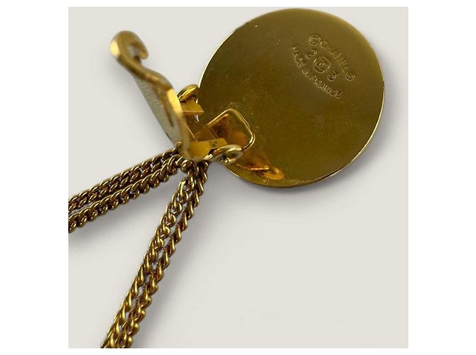 Orecchini vintage classici Chanel D'oro Gold hardware - vista 8