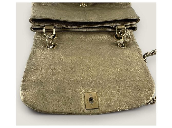 Borsa a flap in caviale Chanel D'oro Bronzo - vista 12