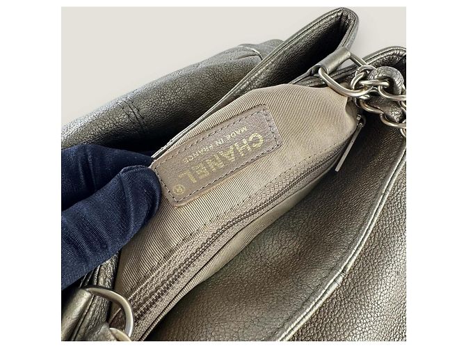 Borsa a flap in caviale Chanel D'oro Bronzo - vista 13
