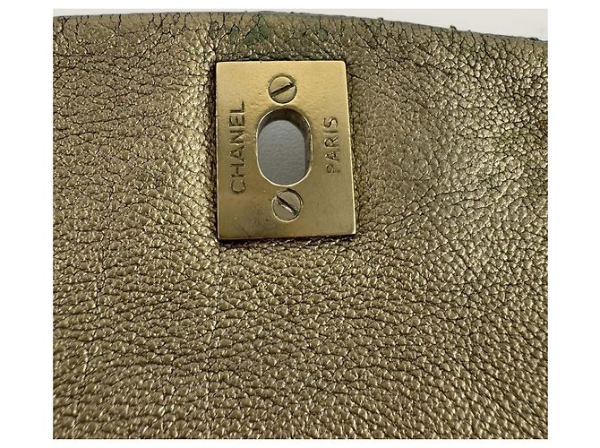 Borsa a flap in caviale Chanel D'oro Bronzo - vista 15