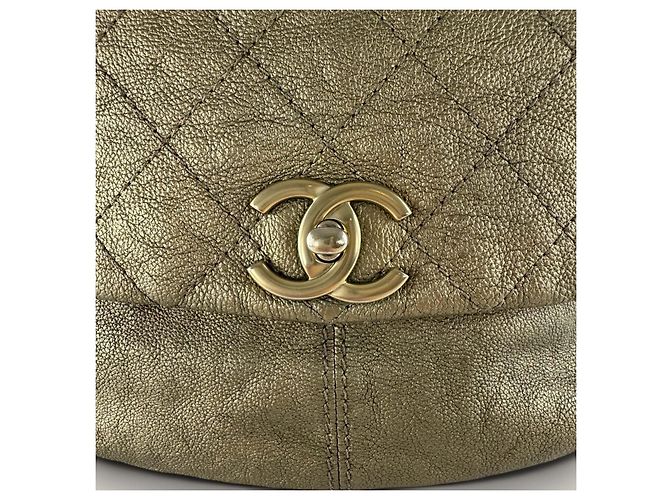 Borsa a flap in caviale Chanel D'oro Bronzo - vista 16