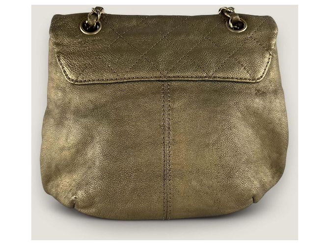 Borsa a flap in caviale Chanel D'oro Bronzo - vista 4