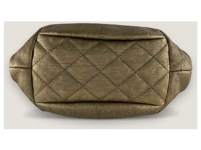 Borsa a flap in caviale Chanel D'oro Bronzo - vista 5