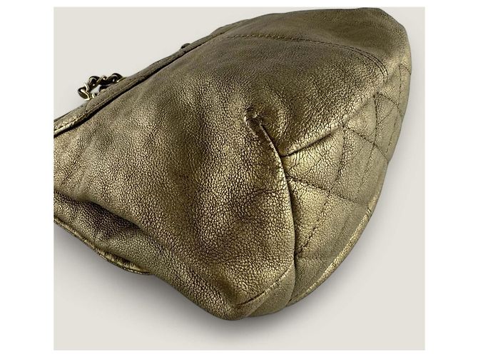 Borsa a flap in caviale Chanel D'oro Bronzo - vista 6