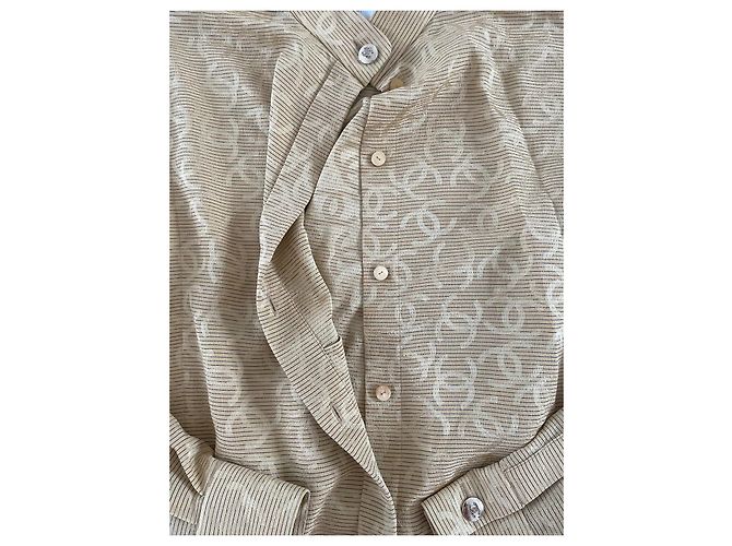 Camicia Chanel Monogramma in Viscosa Oro D'oro - vista 3