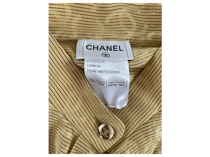 Camicia Chanel Monogramma in Viscosa Oro D'oro - vista 4