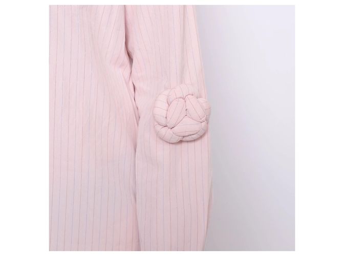 Abito chemise Chanel in cotone a righe rosa - vista 14