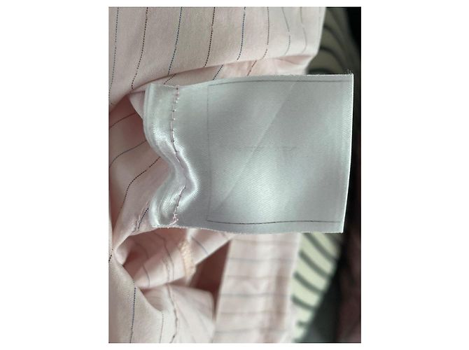 Abito chemise Chanel in cotone a righe rosa - vista 7
