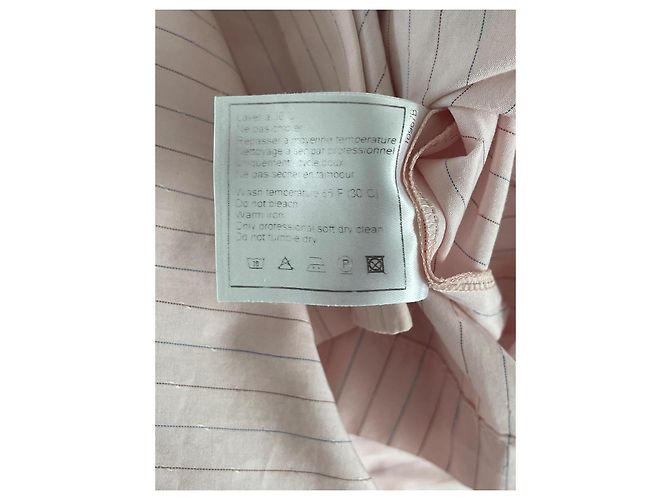 Abito chemise Chanel in cotone a righe rosa - vista 9