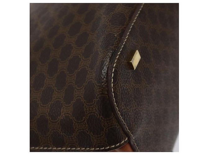 Céline Borsa a mano in tela Macadam CELINE in pelle PVC marrone oro Auth 119138 D'oro - vista 15