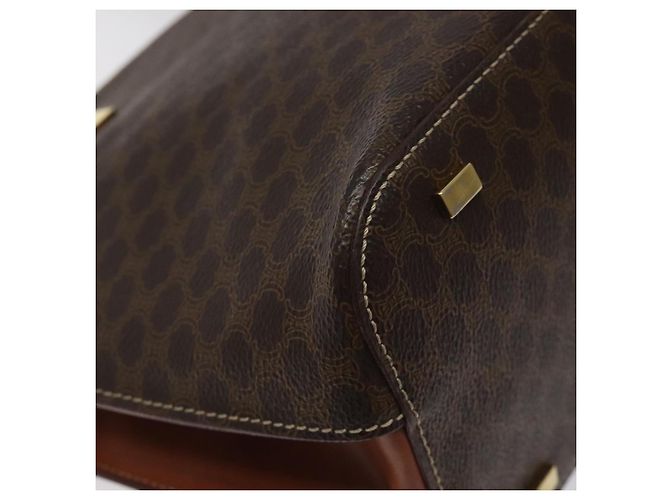 Céline Borsa a mano in tela Macadam CELINE in pelle PVC marrone oro Auth 119138 D'oro - vista 17