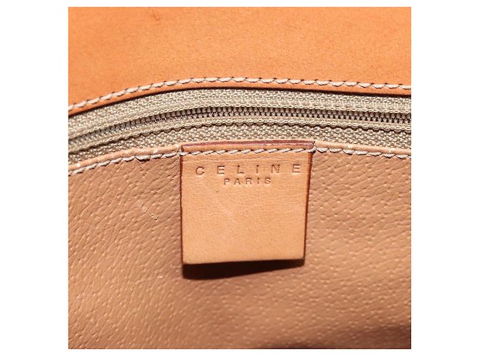 Céline Borsa a mano in tela Macadam CELINE in pelle PVC marrone oro Auth 119138 D'oro - vista 19