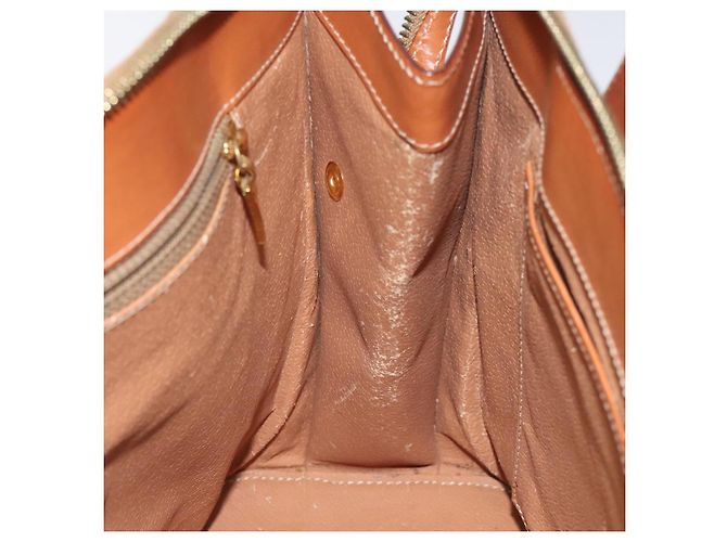 Céline Borsa a mano in tela Macadam CELINE in pelle PVC marrone oro Auth 119138 D'oro - vista 20