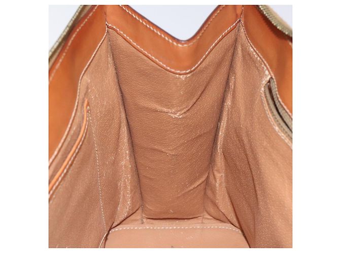 Céline Borsa a mano in tela Macadam CELINE in pelle PVC marrone oro Auth 119138 D'oro - vista 21