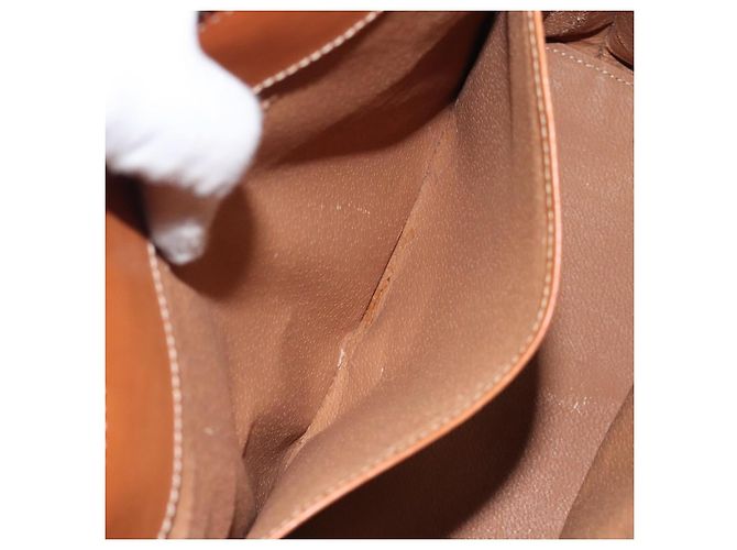 Céline Borsa a mano in tela Macadam CELINE in pelle PVC marrone oro Auth 119138 D'oro - vista 22