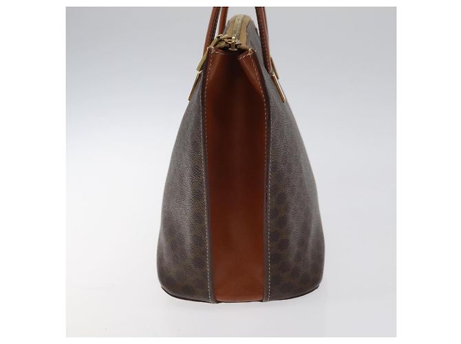 Céline Borsa a mano in tela Macadam CELINE in pelle PVC marrone oro Auth 119138 D'oro - vista 3