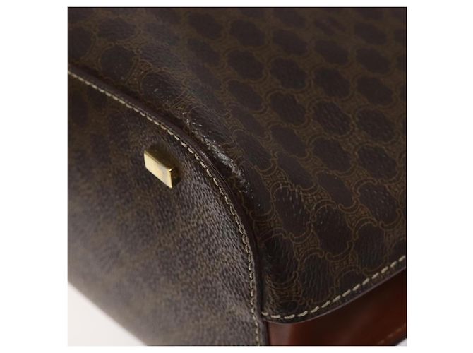 Céline Borsa a mano in tela Macadam CELINE in pelle PVC marrone oro Auth 119138 D'oro - vista 8