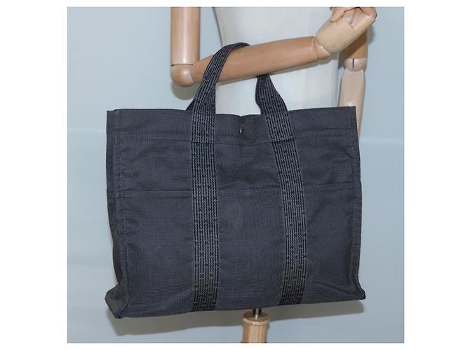 Hermès HERMES Handtasche Her Line MM aus grauem Canvas Auth sw509 Braun - Ansicht 19