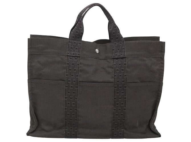 Hermès HERMES Handtasche Her Line MM aus grauem Canvas Auth sw509 Braun - Ansicht 2